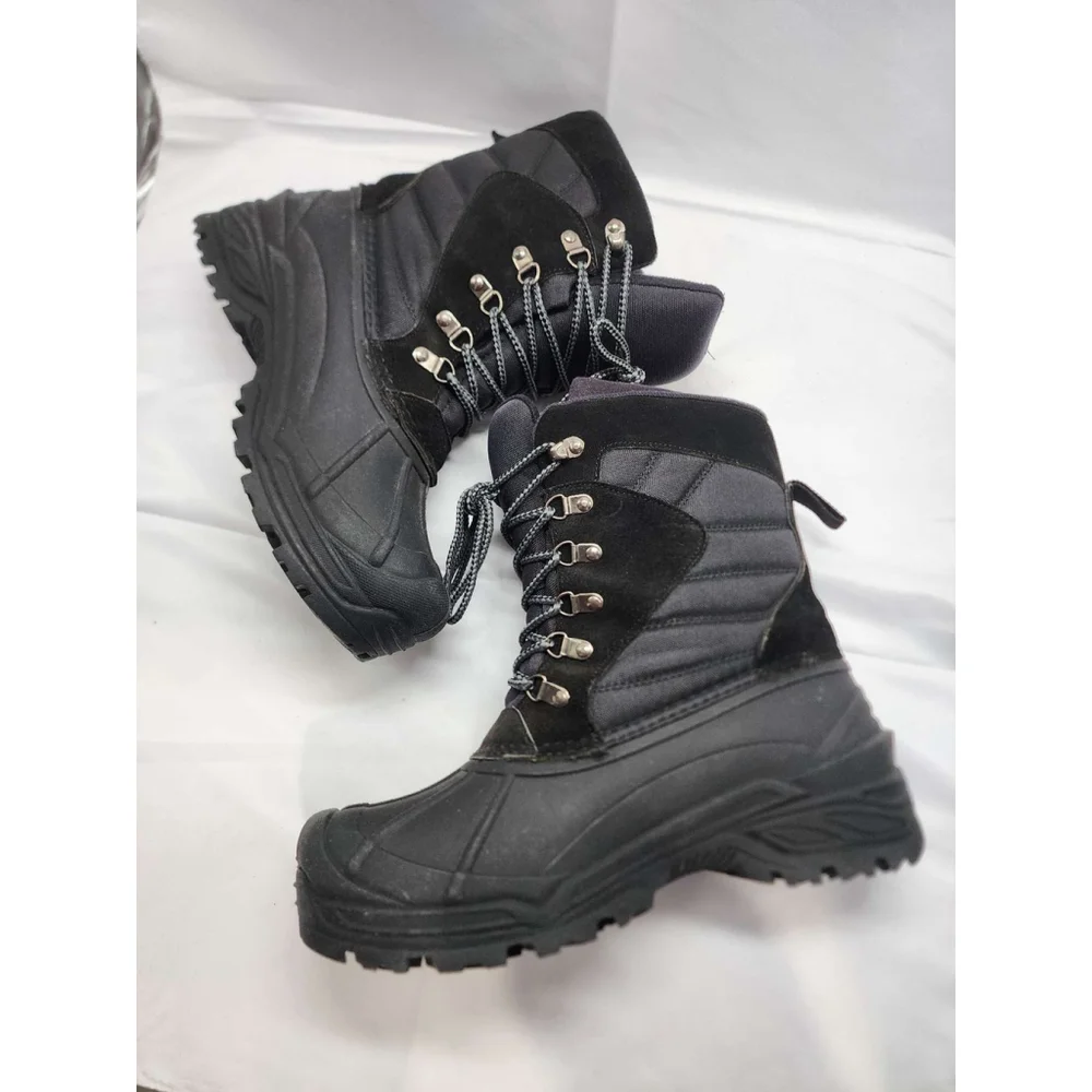 Totes Waterproof Insulated Winter Snow Boots Black Size 8 Mens Used